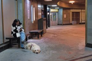 Woman at Train Station
