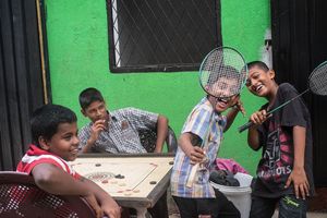 Young kids from a neighbourhood next to Columbo train station.