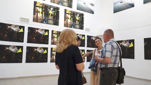 Opening of site-specific photographic installation at M'ARS Contemporary Non-Profit Gallery, Moscow