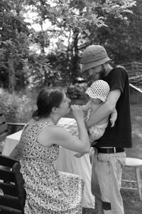 The whole family