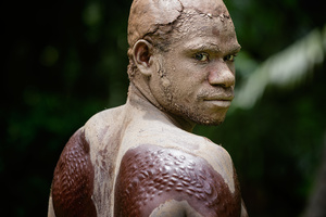 Member of the Chambri tribe -  Papua New Guinea- during a initiation ritual.