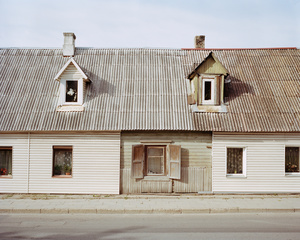 Wooden house partly renewed, Kaunas, Lithuania, September 2015.