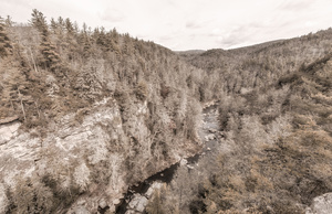 River Running Through Appalachian Mountains