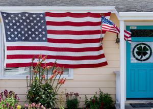 Small house, big flag