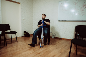 Maxim, 25 years old, is a Ukrainian veteran that went though the entire training of Wounded Warrior Ukraine and now is a seminar co-trainer. He lost his leg from below the knee in war and several months after he started being depressed, aggressive, rude to his mother. He could not sleep without painkillers and a simple word would be enough to set him off.