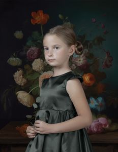 Emily's Portrait with Flowers