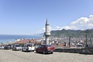 New estate of the businessman Mehmet Nazif Günal overlooking the Laz city of Arhavi on the Turkish Black Sea Coast.