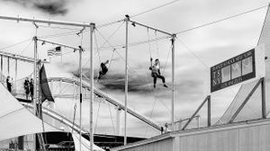 Trapeze school | Santa Monica pier, Los Angeles, California.