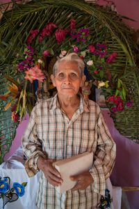 Don Mario Kahuil is a maestro cantor, he reads and sings prayers in Latin, Spanish and Maya.