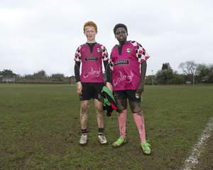 Milo Bly and Nyieth Arou.Visiting team Abu Dhabi Harlequins RFC