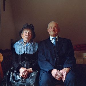 Anna Huschle and her husband, Black Forest, 2014. From the series: The last women in their traditional peasant garbs