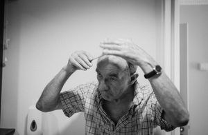 Trying to maintain a routine in the care home starts when he gets up and where possible he tries to look after as much of his own personal care as he is able.