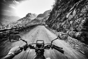 On the Road through the mountains
