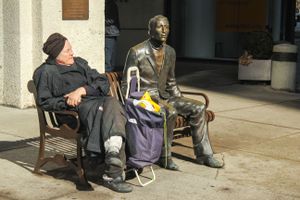 Lady sitting on the bench
