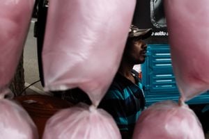 A cotton candy seller.