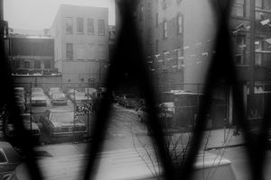 Fenced in parking lot
