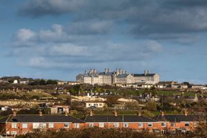 A view across the houses of HMP/YOI Portland, a resettlement prison with a capacity for 530 prisoners.
