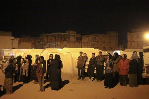 People are waiting for the trucks which carriers supply for them
