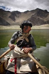 Junpa is the only fishing village in Tibet. They fish using yak-skin coracle boats, called dhawas. They're often carried long distances on the fishermans' backs © Forest McMullin