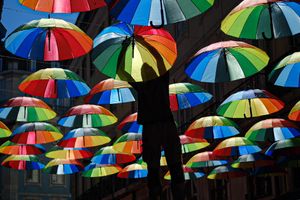 The man in the lampshade - "Pink Street" Lisbon