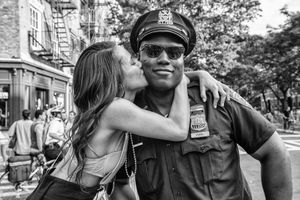 She got the kiss