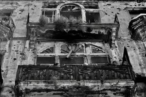 Dilapidated building near the former Green Line, Beirut, Lebanon. 2018.