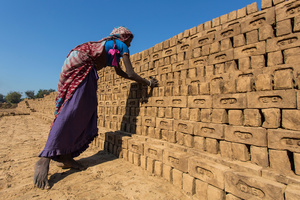 Dried Bricks Ready for the Kiln