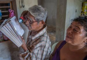 During Hanal Pixan Don Mario Kahuil goes to many houses to recite prayers