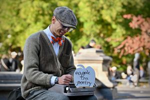 and a poet in a park.