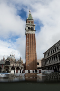 High tides flood Venice regularily, especially the San Marco Square. One of the highest tides in recent years struck Venice on November 1, 2012. It reached around 140 cm above the regular tide and flooded more than half of Venice.