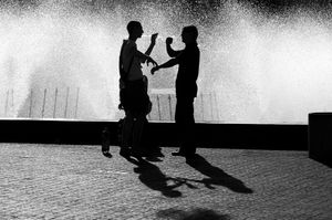 Dnikpropetrovsk (now Dnipro)  Each hot summer day the cool spray from this fountain cools passersby and has provided a major part of the cithy's civic center.