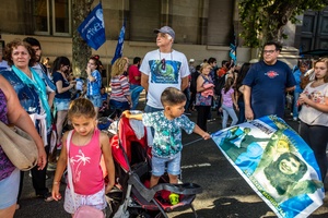 Cristina's supporters on her last day in office.