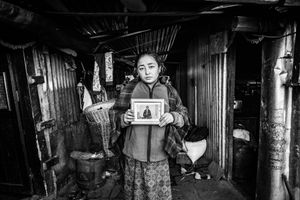 Ram Maya Ghale, the resident of Barpak next to her home; she lost family in the 2015 earthquake. Barpak, Gorkha District.