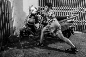 Boy and bike