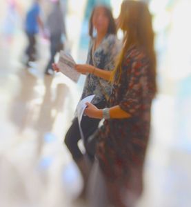 Impressions; 'Discussing the days program at the LA convention center'