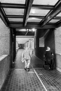 Old couple, the Barbican, London