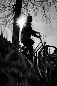Cyclist silhouette