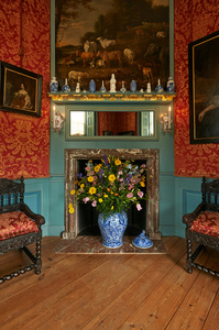historical flower arrangement in historical rooms at Paleis Het Loo Apeldoorn The Netherlands