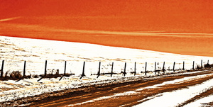 Country Road on Hill -Winter Delaware County, NY