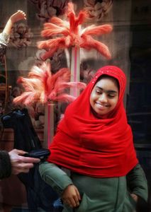 Woman in red