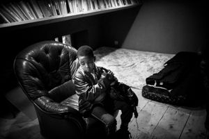 Roya Valley (France)_Abdou, sudanese, hosted with his family in Françoise Cotta's house. For the kid, the wait is long to go to unknown destination.