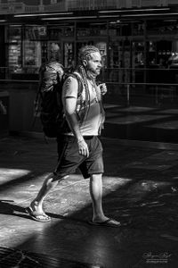 A commuter in the Vienna Central Station