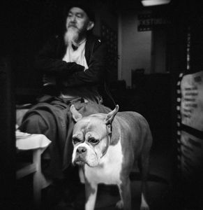 Man watching Children's Halloween Parade - Queens, NY, USA 2010