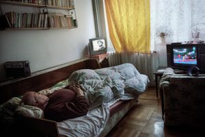 My cross father after stroke. Marosvásárhely, Romania, 2009