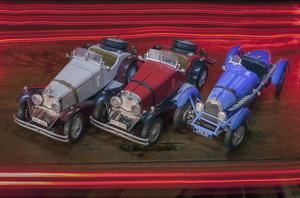 Some of Julius van der Wat's collection of vintage car models.