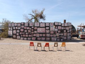Flip Cassidy's TV wall installation, East Jesus, Niland, CA, 2016,