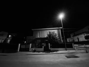 Suburbs in a winter night