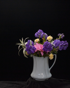 The prints from Observations  are different sizes depending on the scale of the vase and floral arrangement. Available in varied editions of three  printed from a different frame for each work. Archival inkjet photos on Legacy Baryta paper.