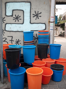 Colorful buckets