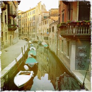 CANAL WITH BOATS, VENICE